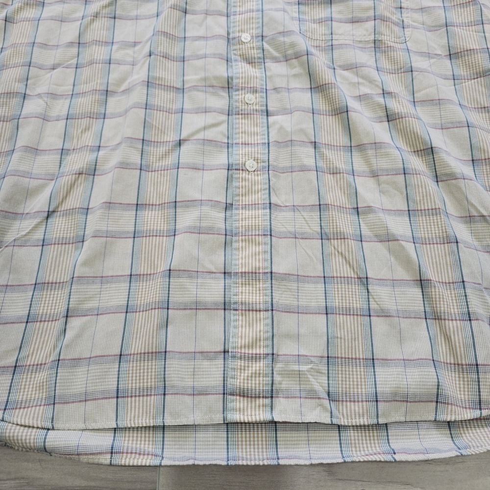 GANT Foxhunt Plaid Short Sleeve Button Front Shirt Men's XXL Tall Brown Green - Picture 3 of 10